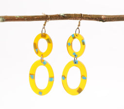 Resin 2-Tiered Loops Dangle Earrings