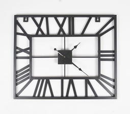 Roman Metal Skeleton Analog Rectangular Wall Clock