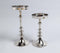 Sand Cast Aluminium Vintage Pillar Candle Stands (Set of 2)