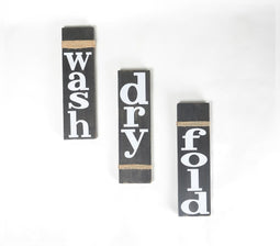 Set of 3 Laundry Wall Decor Panels
