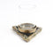 Sand Cast Aluminium Antique Triangular Candle Holder with Glass