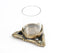 Sand Cast Aluminium Antique Triangular Candle Holder with Glass