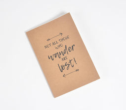 Screen Printed Brown Notebook with Quote