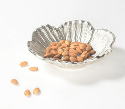 Silver Lacquered Aluminium Decorative Flower Tray