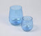 Sky Blue Tinted Handmade Glass Votives (Set of 2)