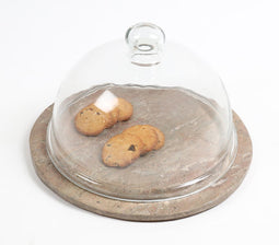 Slate Cake Plate With Glass Dome