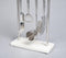 Silver-Toned Stainless Steel Bar Tools with Stand (Set of 4)