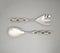 Silver-Toned Salad Servers with Chainlink Handle (Set of 2)