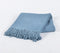 Solid periwinkle blue Tasseled Cotton Throw