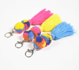 Splashy Pom-Pom Tasseled Key Chains (set of 3)