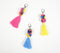 Splashy Pom-Pom Tasseled Key Chains (set of 3)