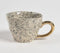 Speckled Clay Tea Cup with Golden Handle