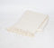 Solid Ivory Cotton Tasseled Throw
