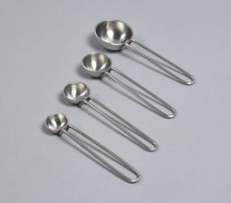 Silver-Toned Stainless Steel Measuring Spoon (Set of 4)