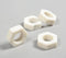 Stone Turned White Marble Napkin Rings (Set of 4)