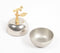 Statement Silver & Gold-toned Apple-Shaped Bowl with Cover