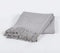 Solid Grey Tasseled Cotton Throw