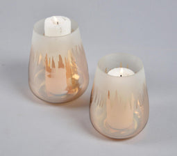 Statement Textured Glass Votives (Set of 2)