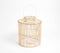 Structured Handwoven Iron & Cane Candle Holder