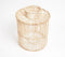 Structured Handwoven Iron & Cane Candle Holder