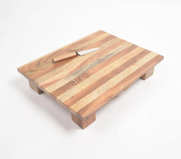 Striped Mixed Wood Elevated Chopping Board