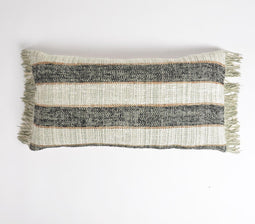 Striped & Fringed pillow cover
