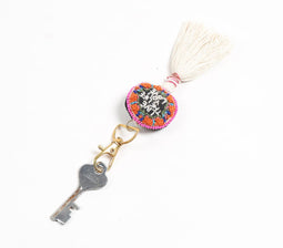 Tasseled 'Live the life you love' Keychain