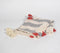 Striped & Embroidered Tasseled Ponies Cotton Throw