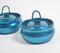 Teal Blue Stainless Steel Dry Fruit Bowl with Lid (Set of 2)