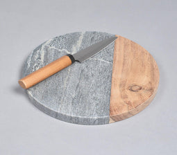 Stone & Acacia Wood Colorblock Chopping Board