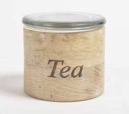 Tea' Wooden Jar With Glass Lid