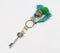 Teal Beaded & Tasseled Pom-Pom Keychain