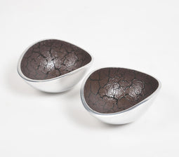 Textured Aluminium Brown Bowls (Set of 2)
