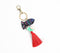 Tassel & Seashell Accented Fish Keychain