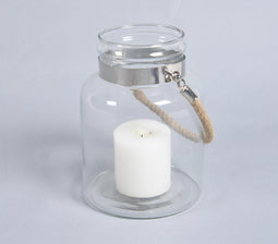 Transparent Glass Decorative Votive Jar (Large)