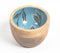 Tropical Leaves Teal Enameled & Turned Mango Wood Bowl