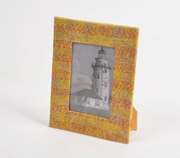 Upcycled Summer floral kantha fabric photo frame