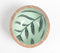 Tropical Leaves Mint Enameled & Turned Mango Wood Bowl