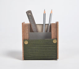 Upcycled DIY Yellow Pen Stand