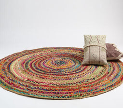 Upcycled Cotton & Jute Braided Rug