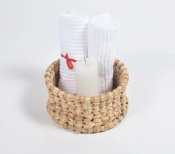 Water Hyacinth Candle & Potpourri Basket With Cane Frame