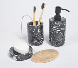 Turned Monotone Stone Bath Counter Set