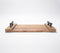 Vintage Wooden Serving Tray with Metal Handles