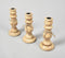 Vintage Turned Wooden Candle Holders (Set of 3)