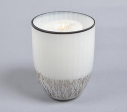 White With Abstract Brown Votive
