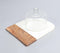 White Marble & Wood Colorblock Cake Platter With Glass Dome