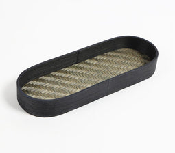 Woven Bamboo Oblong Tray