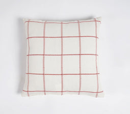 Woven Christmas Checkered Cotton Cushion Cover