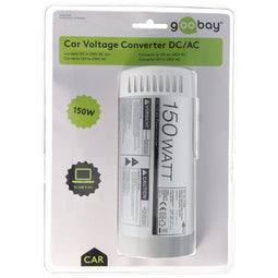 Vehicle voltage converter converts 12 volts DC into 230 volts AC, with safety socket and USB output,
