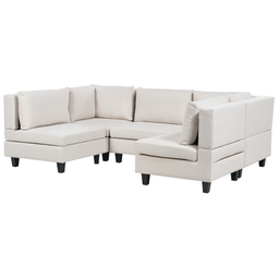 Beliani UNSTAD - Modulaire bank - Beige - 5-zits - Polyester